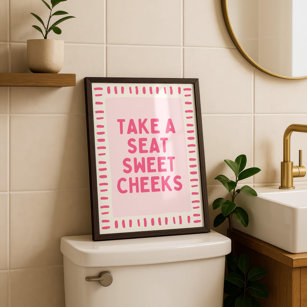Pink Bathroom Wall Art Set of 3, Coquette Bathroom Decor, Funny Goose Bathroom Prints, Girly Bathroom Posters, Hot Pink Bathroom Art