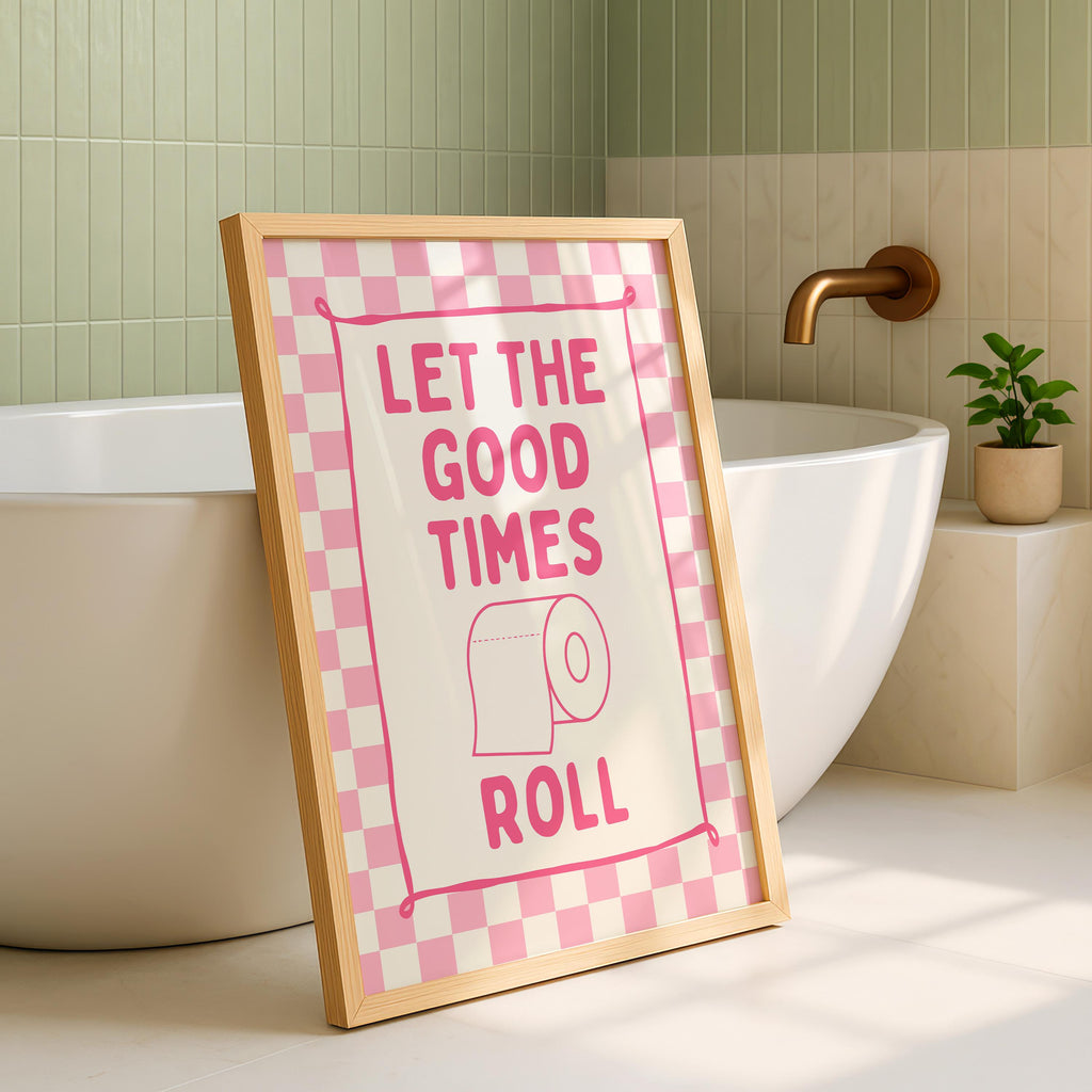 Pink Bathroom Wall Art Set of 3, Coquette Bathroom Decor, Funny Goose Bathroom Prints, Girly Bathroom Posters, Hot Pink Bathroom Art