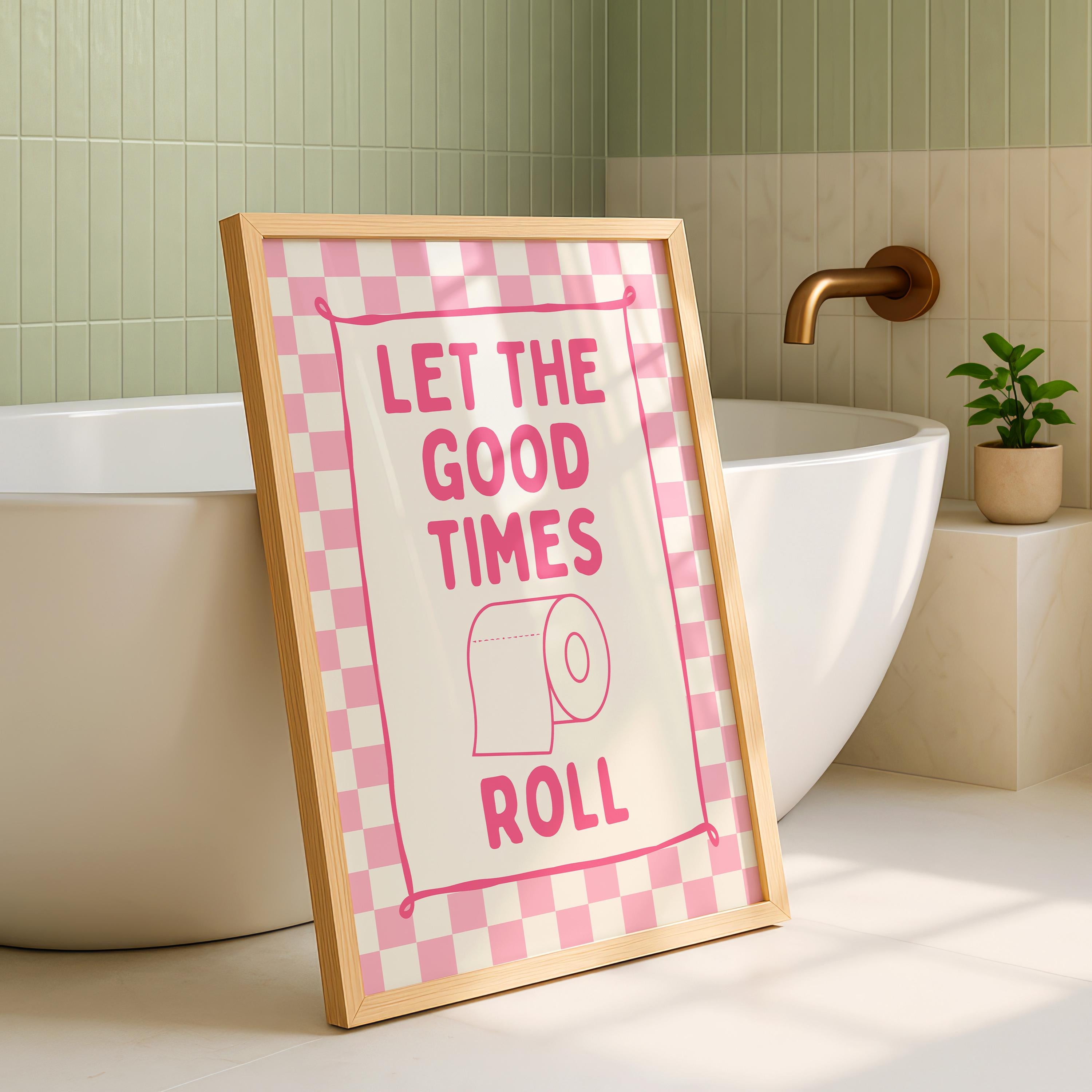 Pink Bathroom Wall Art Set of 3, Coquette Bathroom Decor, Funny Goose Bathroom Prints, Girly Bathroom Posters, Hot Pink Bathroom Art