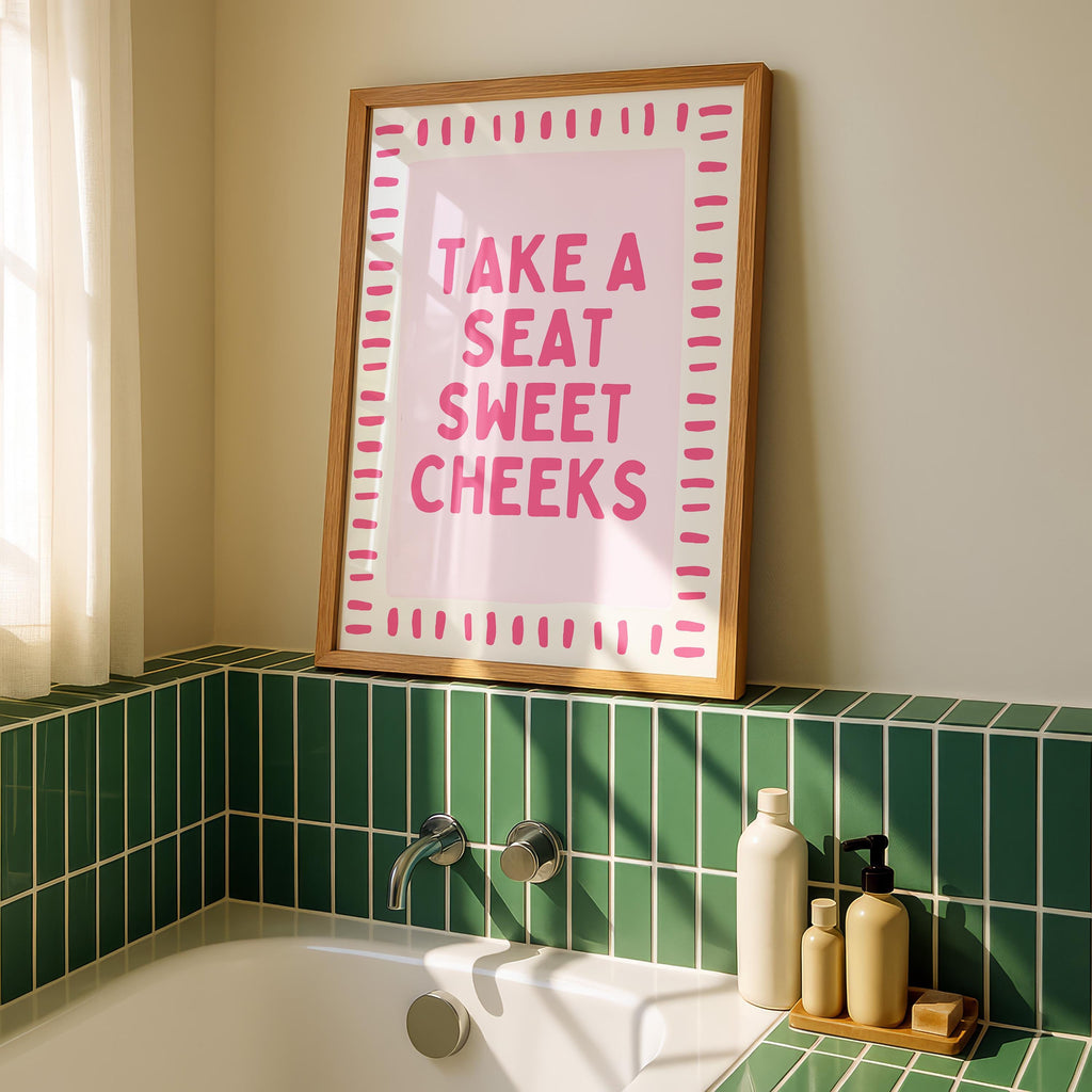 Pink Bathroom Wall Art Set of 3, Coquette Bathroom Decor, Funny Goose Bathroom Prints, Girly Bathroom Posters, Hot Pink Bathroom Art