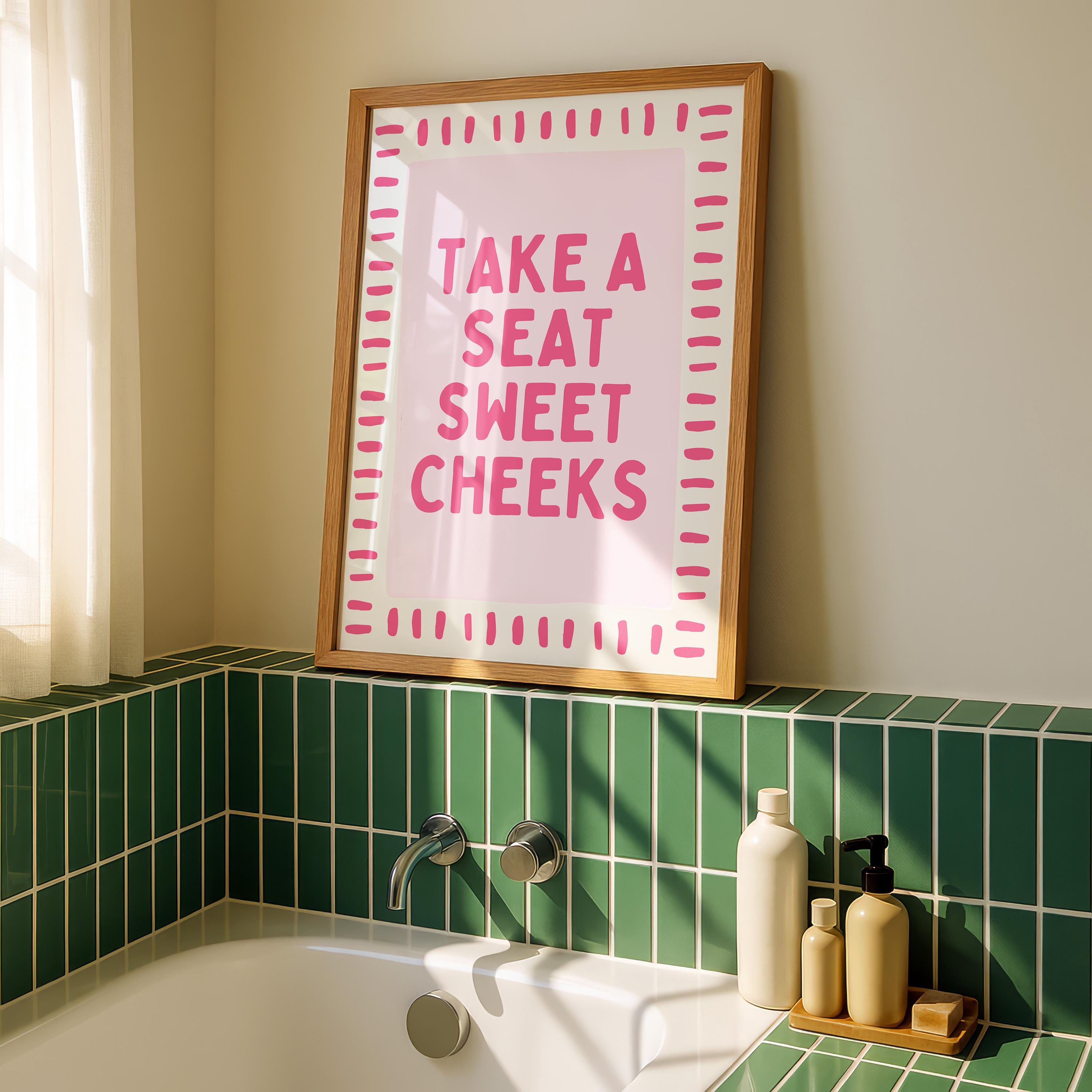 Pink Bathroom Wall Art Set of 3, Coquette Bathroom Decor, Funny Goose Bathroom Prints, Girly Bathroom Posters, Hot Pink Bathroom Art