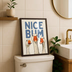 Blue Bathroom Wall Art Set of 6, Funny Coastal Bathroom Decor, Farmhouse Toilet Prints, Cute Guest Bathroom Poster Bundle, Trendy Prints