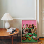 Sassy Cat Wine Party Wall Art, Funny Cat Painting, Maximalist Coquette Decor, Girls Night Cat Poster, Pink Gallery Wall Art, Trendy Print