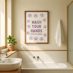 Funny Bathroom Wall Art Set of 9, Nice Bum Goose Print, Lavender Bathroom Decor, Purple Bathroom Signs, Printable Bathroom Gallery Set