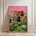 Sassy Cat Wine Party Wall Art, Funny Cat Painting, Maximalist Coquette Decor, Girls Night Cat Poster, Pink Gallery Wall Art, Trendy Print