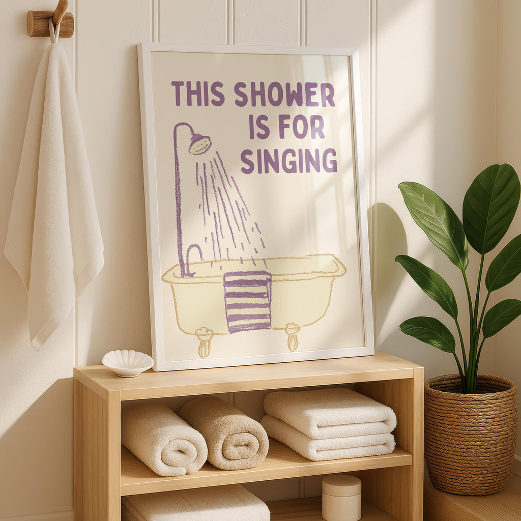 Funny Bathroom Wall Art Set of 6, Nice Bum Goose Print, Purple Bathroom Decor, Farmhouse Bathroom Signs, Lavender Printable Wall Art