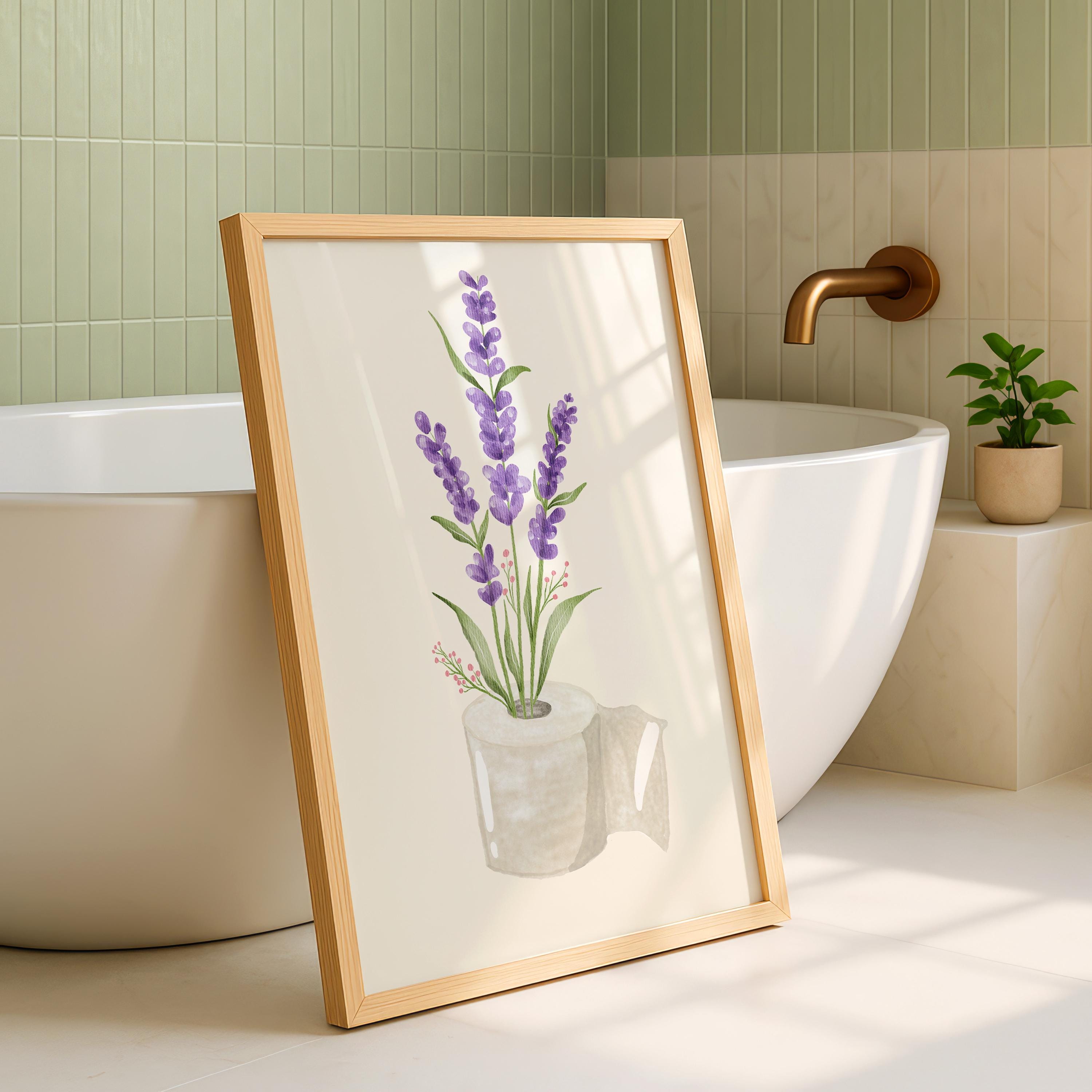 Funny Bathroom Wall Art Set of 6, Nice Bum Goose Print, Purple Bathroom Decor, Farmhouse Bathroom Signs, Lavender Printable Wall Art