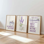 Funny Bathroom Wall Art Set of 9, Nice Bum Goose Print, Lavender Bathroom Decor, Purple Bathroom Signs, Printable Bathroom Gallery Set