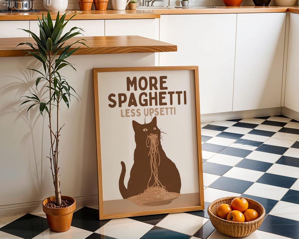 Kitchen Wall Art Set of 6, Neutral Kitchen Prints, Italian Food Poster Bundle, Modern Kitchen Gallery Wall, Printable Kitchen Decor