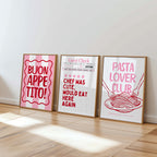 Pink Kitchen Wall Art Set of 6, Girly Kitchen Prints, Coquette Food Poster Bundle, Cute Kitchen Gallery Wall, Retro Printable Decor