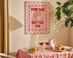 Pink Kitchen Wall Art Set of 6, Girly Kitchen Prints, Coquette Food Poster Bundle, Cute Kitchen Gallery Wall, Retro Printable Decor