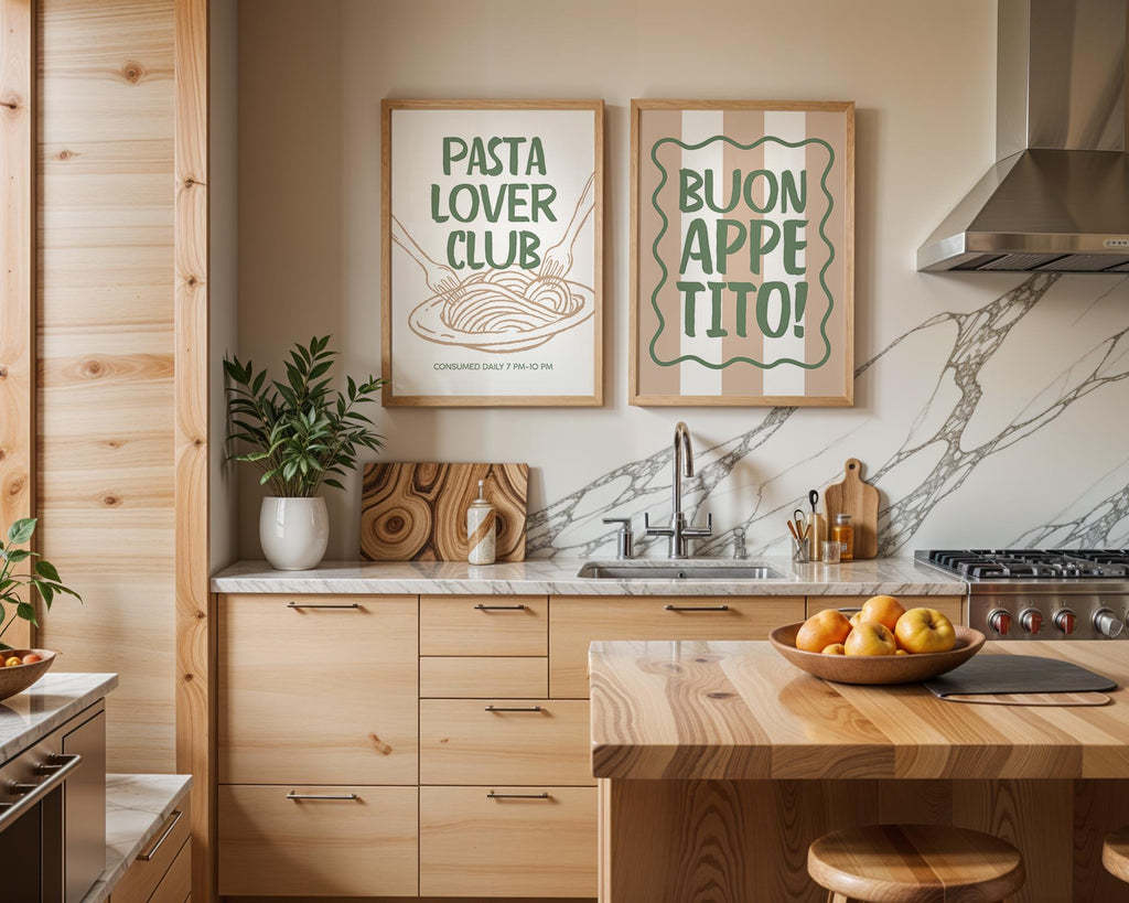 Sage Green Kitchen Wall Art Set of 6, Neutral Kitchen Prints, Cottagecore Food Poster Bundle, Italian Kitchen Decor, Printable Gallery Wall