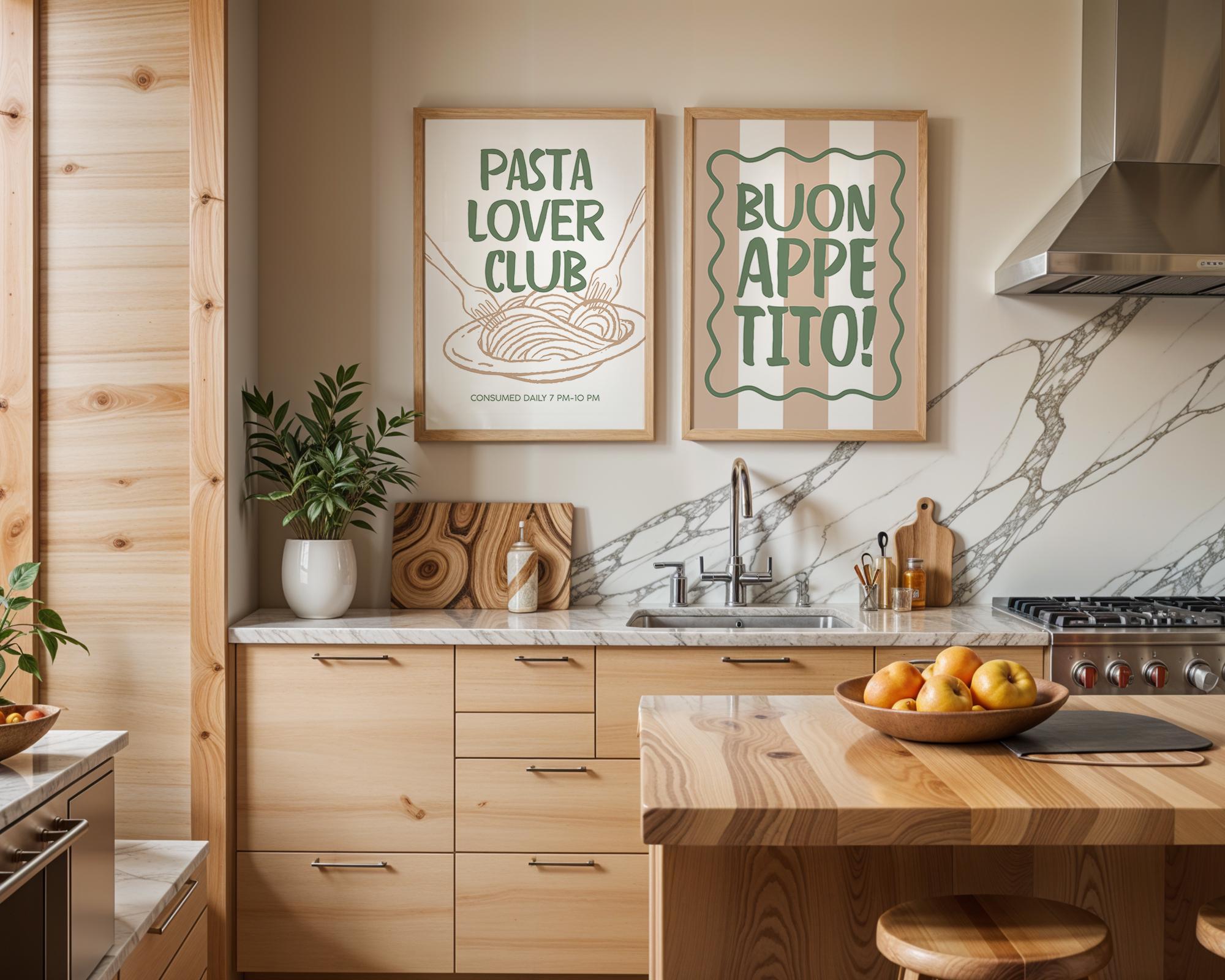 Sage Green Kitchen Wall Art Set of 6, Neutral Kitchen Prints, Cottagecore Food Poster Bundle, Italian Kitchen Decor, Printable Gallery Wall