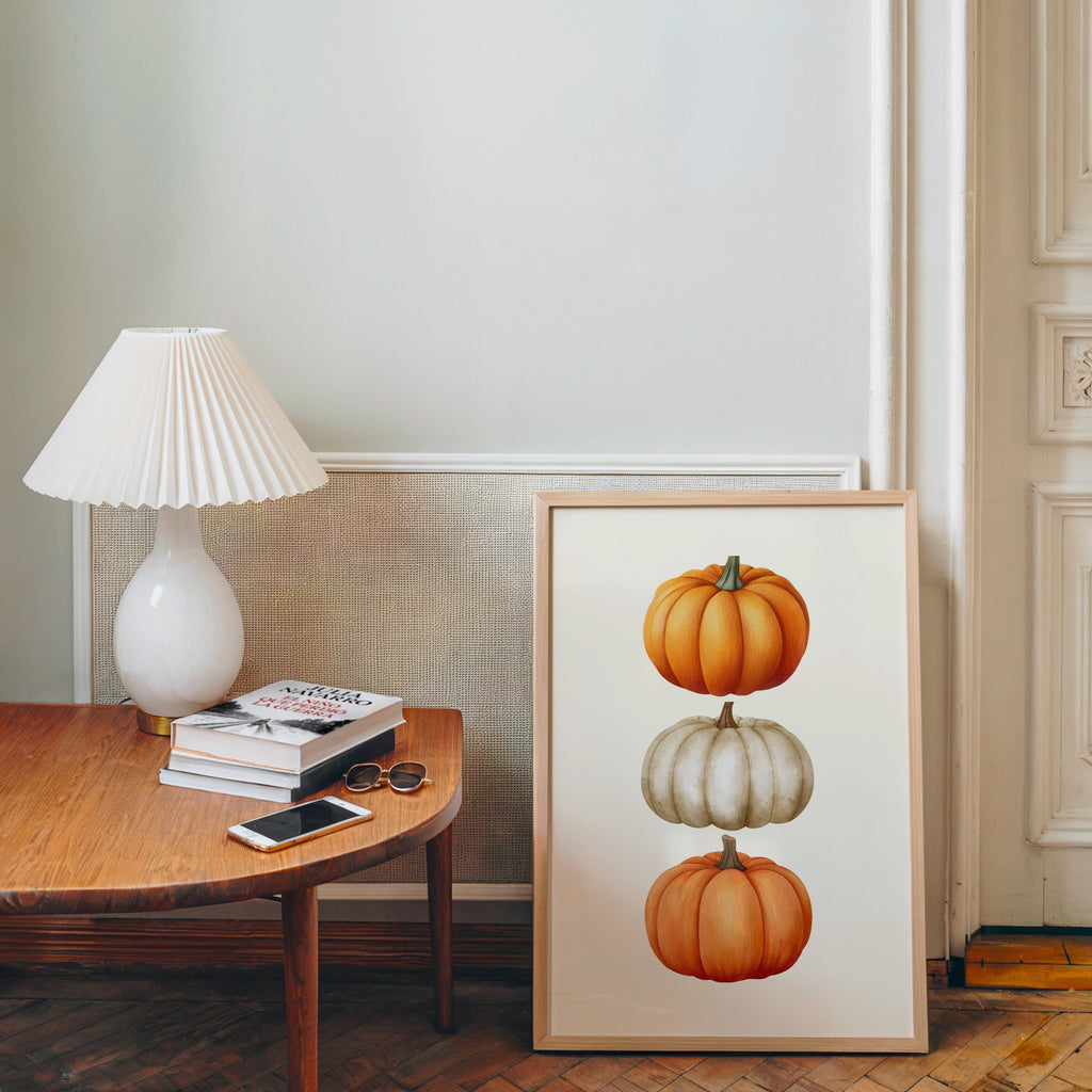 Fall Wall Art Set of 3, Pumpkin Wall Decor, Hello Fall Prints, Autumn Gallery Wall, Thanksgiving Decor, Kitchen Decor, Printable Wall Art