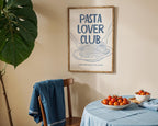 Blue Kitchen Wall Art Set, Pasta Lover Prints, Italian Kitchen Decor, Blue Kitchen Decor, Funny Cat Wall Art, Gallery Wall Set Printable