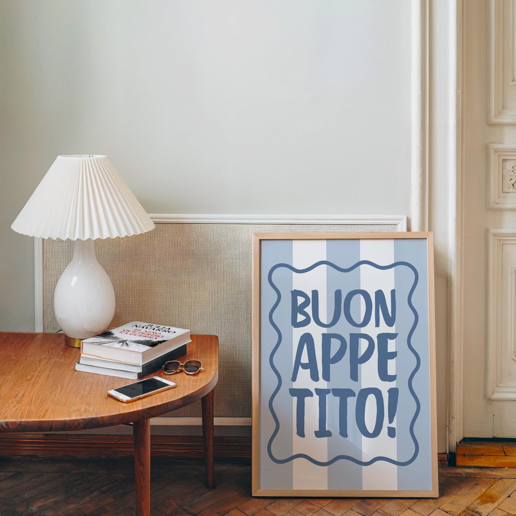 Blue Kitchen Wall Art Set, Pasta Lover Prints, Italian Kitchen Decor, Blue Kitchen Decor, Funny Cat Wall Art, Gallery Wall Set Printable