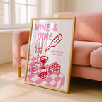 Bar Cart Wall Art Set of 6, Pink Cocktail Prints, Wine Bar Decor, Retro Martini Gallery Wall, Maximalist Kitchen Printable Art Bundle