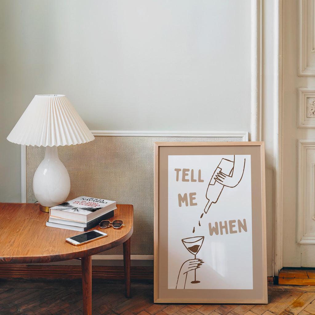 Neutral Bar Cart Wall Art Set of 6, Wine & Cocktail Prints, Coffee Bar Decor, Modern Bar Gallery Wall, Printable Kitchen Art