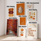 Halloween Wall Art Set of 8, Ghost Gallery Wall, Pumpkin Spice Latte Print, Spooky Cute Ghost Decor, Fall Printable, Autumn Wall Art Set