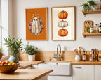 Halloween Wall Art Set of 8, Ghost Gallery Wall, Pumpkin Spice Latte Print, Spooky Cute Ghost Decor, Fall Printable, Autumn Wall Art Set