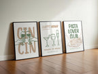 Bar Cart Wall Art Set – Minimal Happy Hour